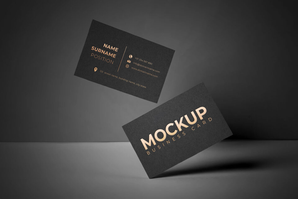 Free Dark Business Card Mockup Psd Mockuptree