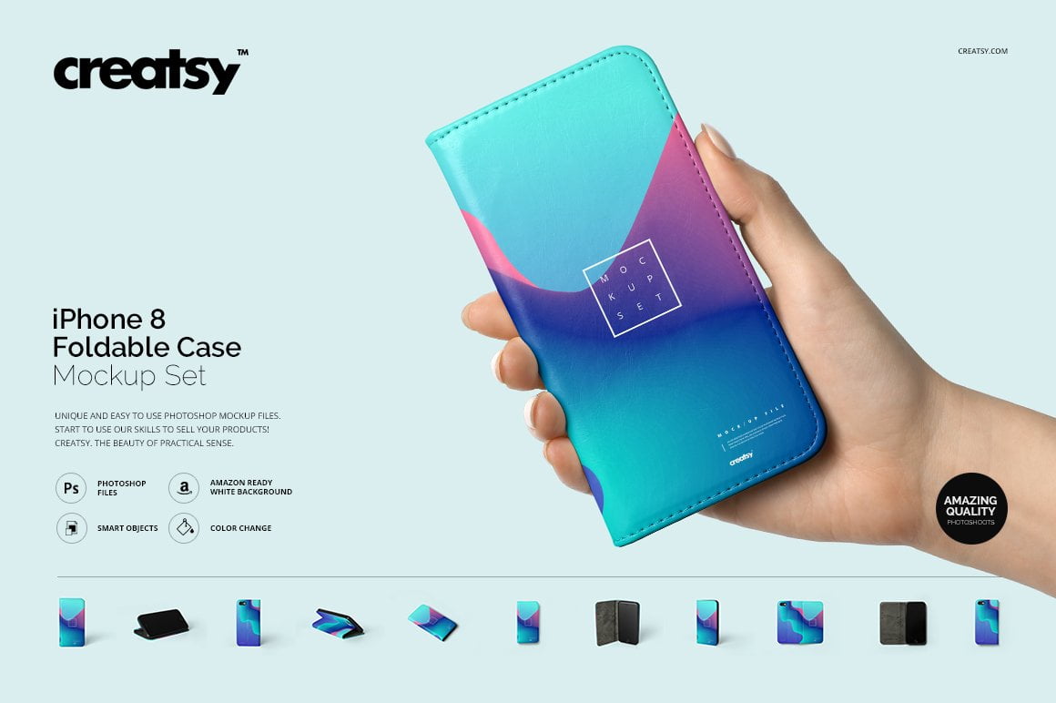 iPhone 8 Foldable Case Mockup Set