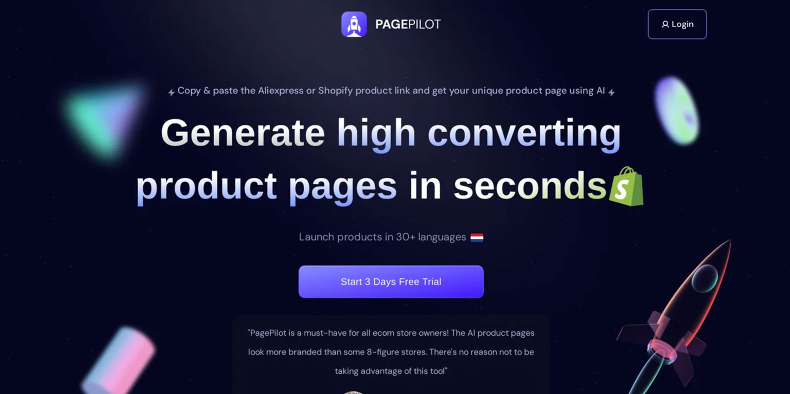 PagePilot AI Shopify product page builder