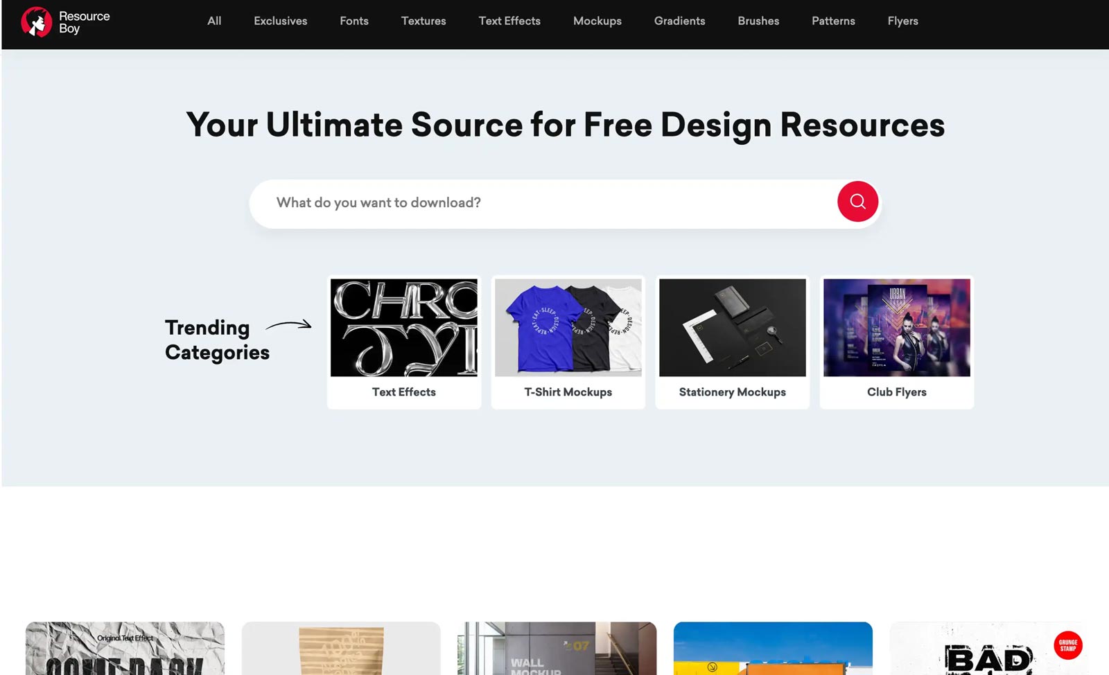 ResourceBoy — free graphic design resources fonts mockups textures