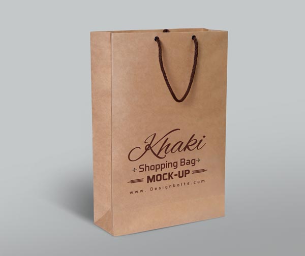 Download Free Khaki Shopping Bag Mockup | Mockuptree