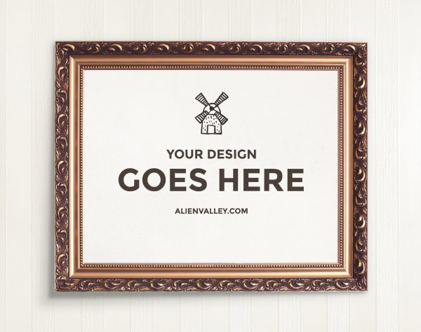 Free Wooden Frame Mockup