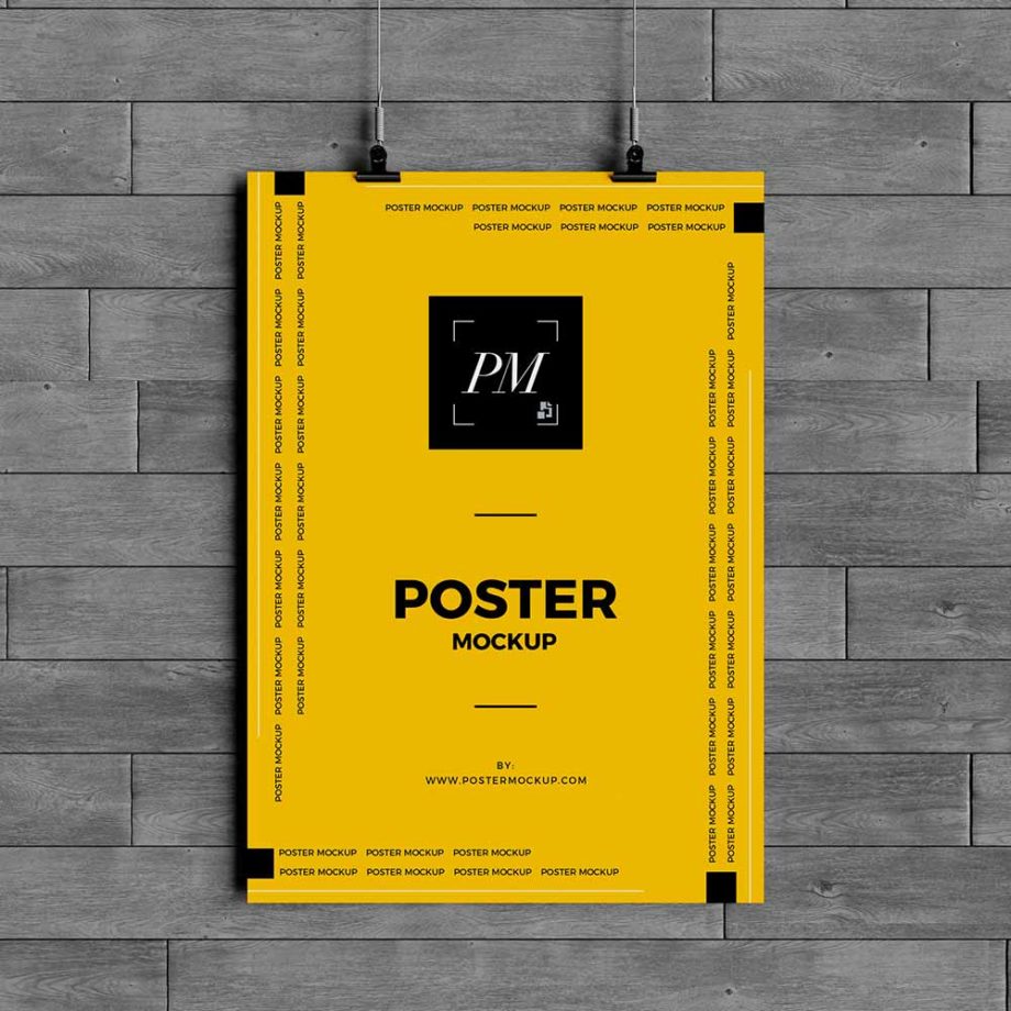 Free Hanging Wall Poster Mockup | Mockuptree