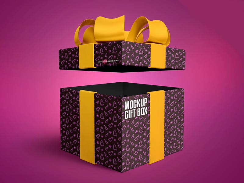 Gift Box Mockup Free Download