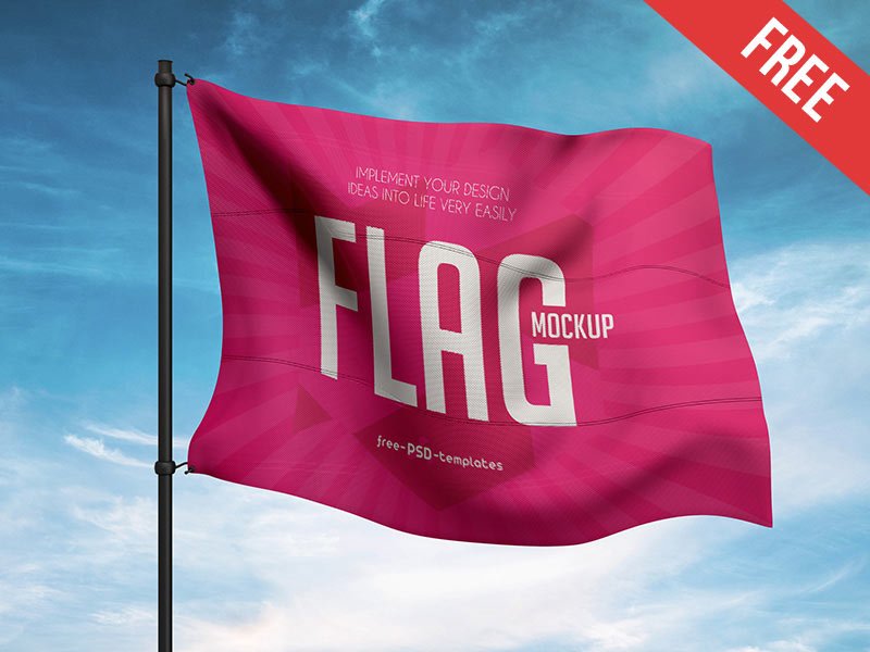 Download Free Flag Mockup in PSD | Mockuptree