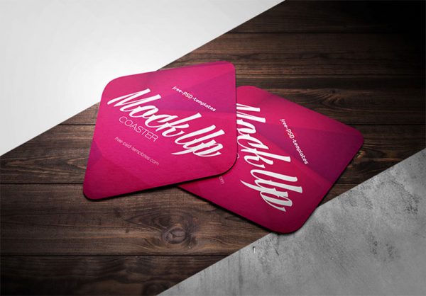 Free Coaster Mockup PSD