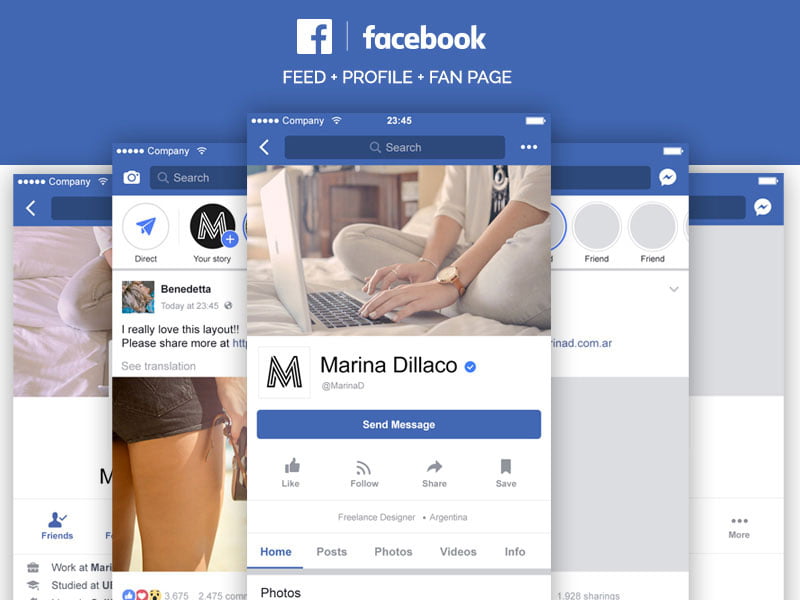 Download Free Facebook Mobile Layout Psd Mockuptree