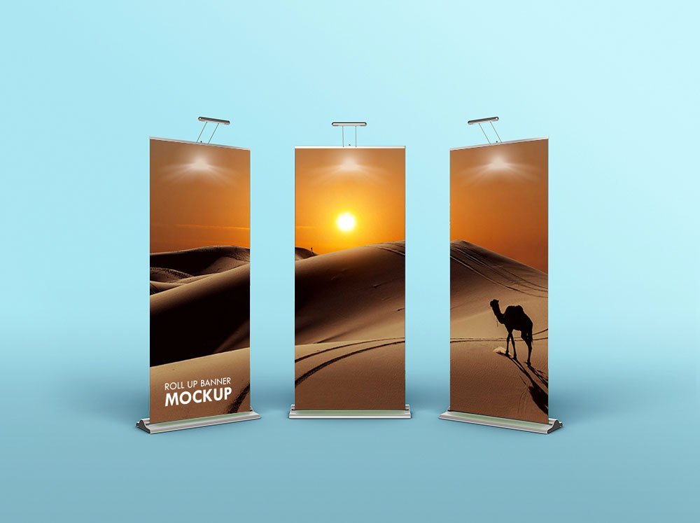 Download Free Roll Up Banner Mockups Mockuptree