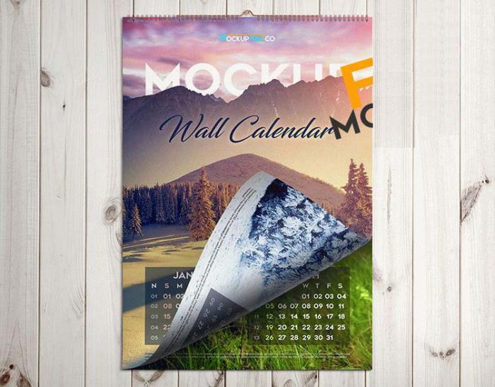 Free Wall Calendar Mockup | Mockuptree