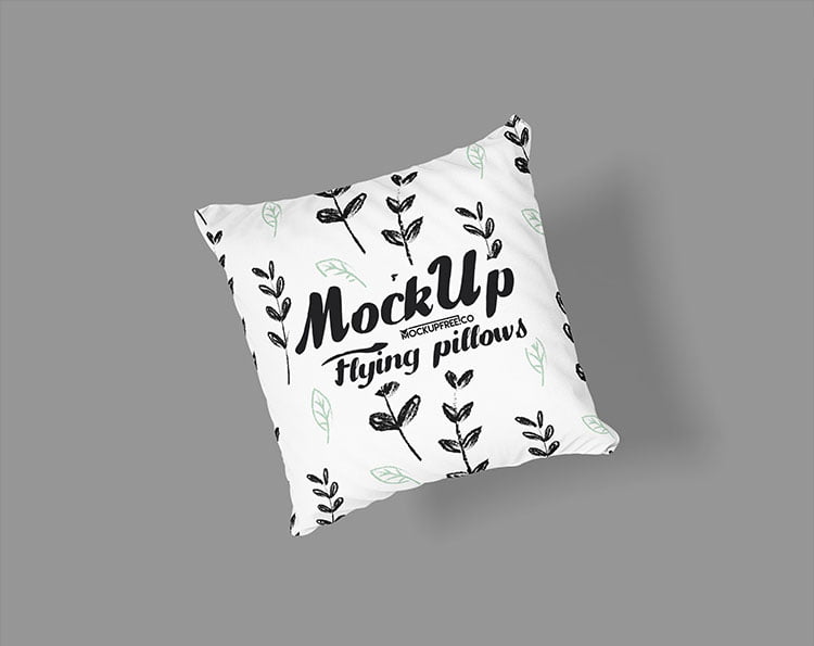 Download Free Flying Pillow Mockup | Mockuptree