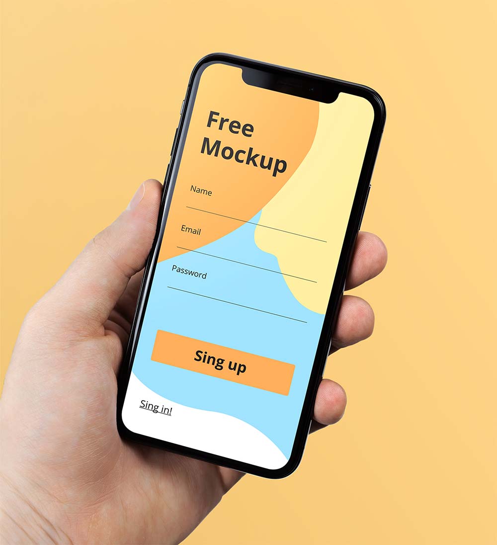 Free iPhone X in Hand Mockups | Mockuptree