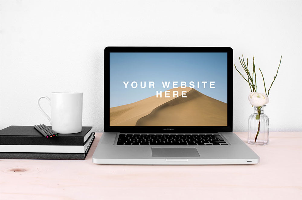 Free MacBook Pro Workplace Mockup | Mockuptree