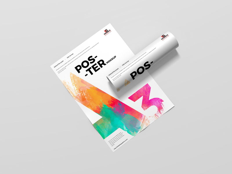 Download Free A3 Poster Mockup | Mockuptree