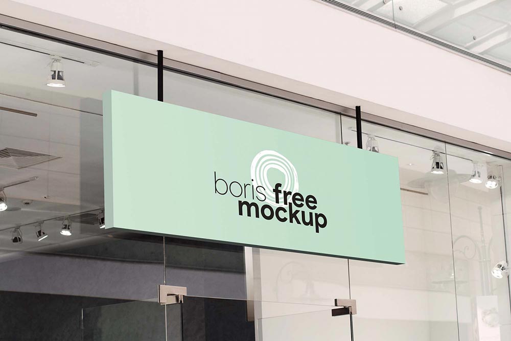 Free Shop Signage Mockup | Mockuptree