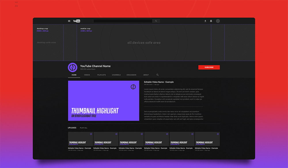 Free Youtube Channel Mockup | Mockuptree