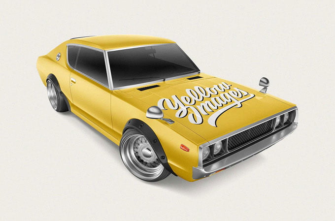 Download Free Retro Sport Car Mockup Mockuptree Yellowimages Mockups