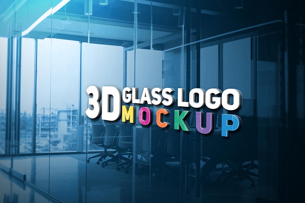 Download Free 3d Glass Logo Mockup Mockuptree PSD Mockup Templates