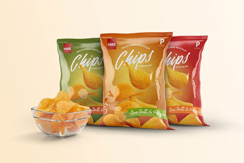 Download Free Chips Bag Mockups | Mockuptree