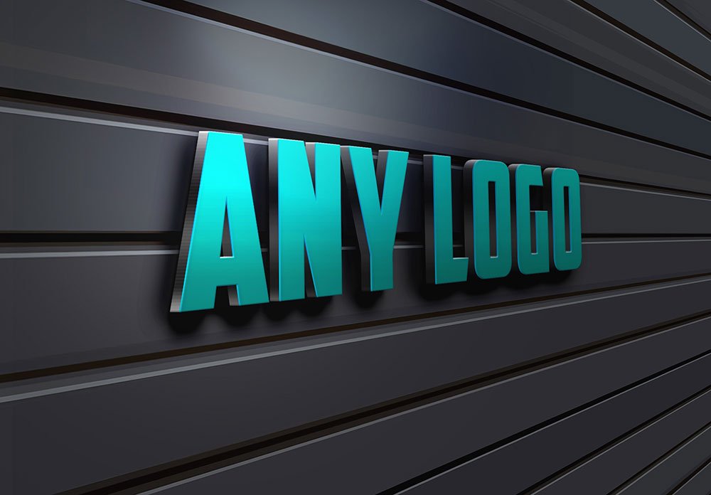 NAVY BLUE BACKGROUND PSD LOGO 3D MOCKUP