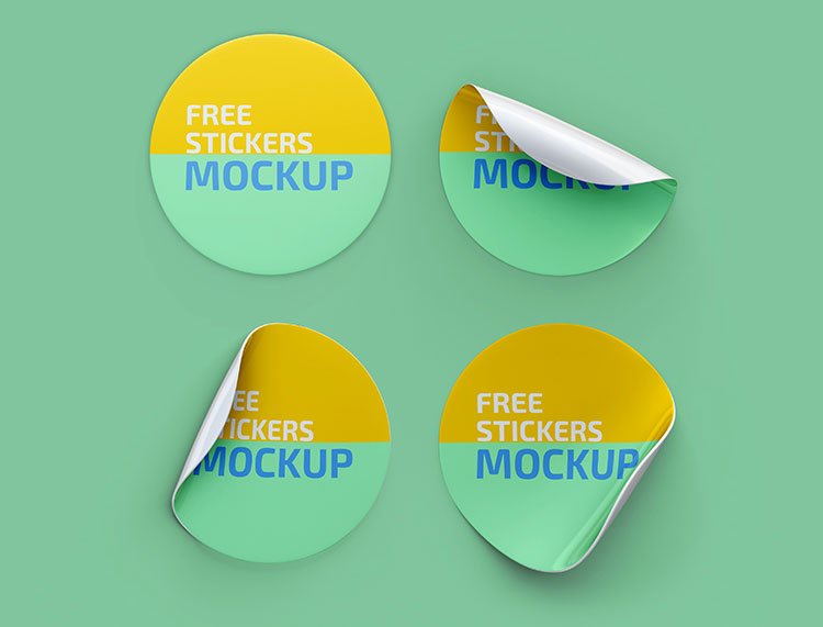 Free Stickers Mockup | Mockuptree