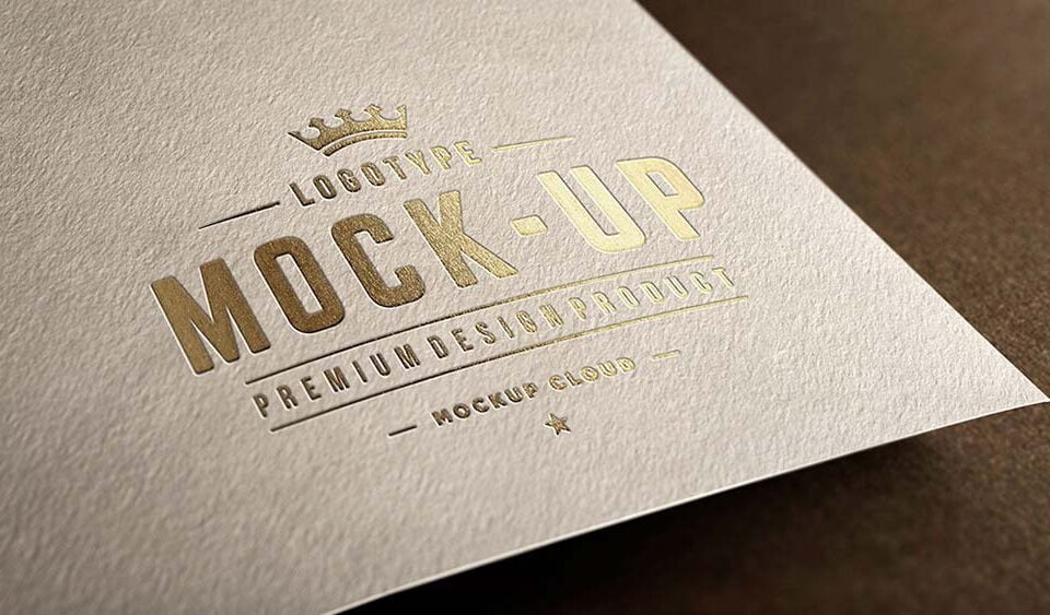 Download Free Golden Logo Mockup Mockuptree