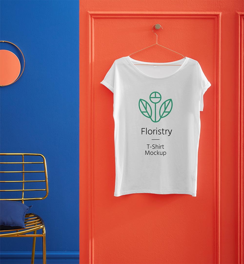 Download Free White Hanging T-Shirt Mockup | Mockuptree