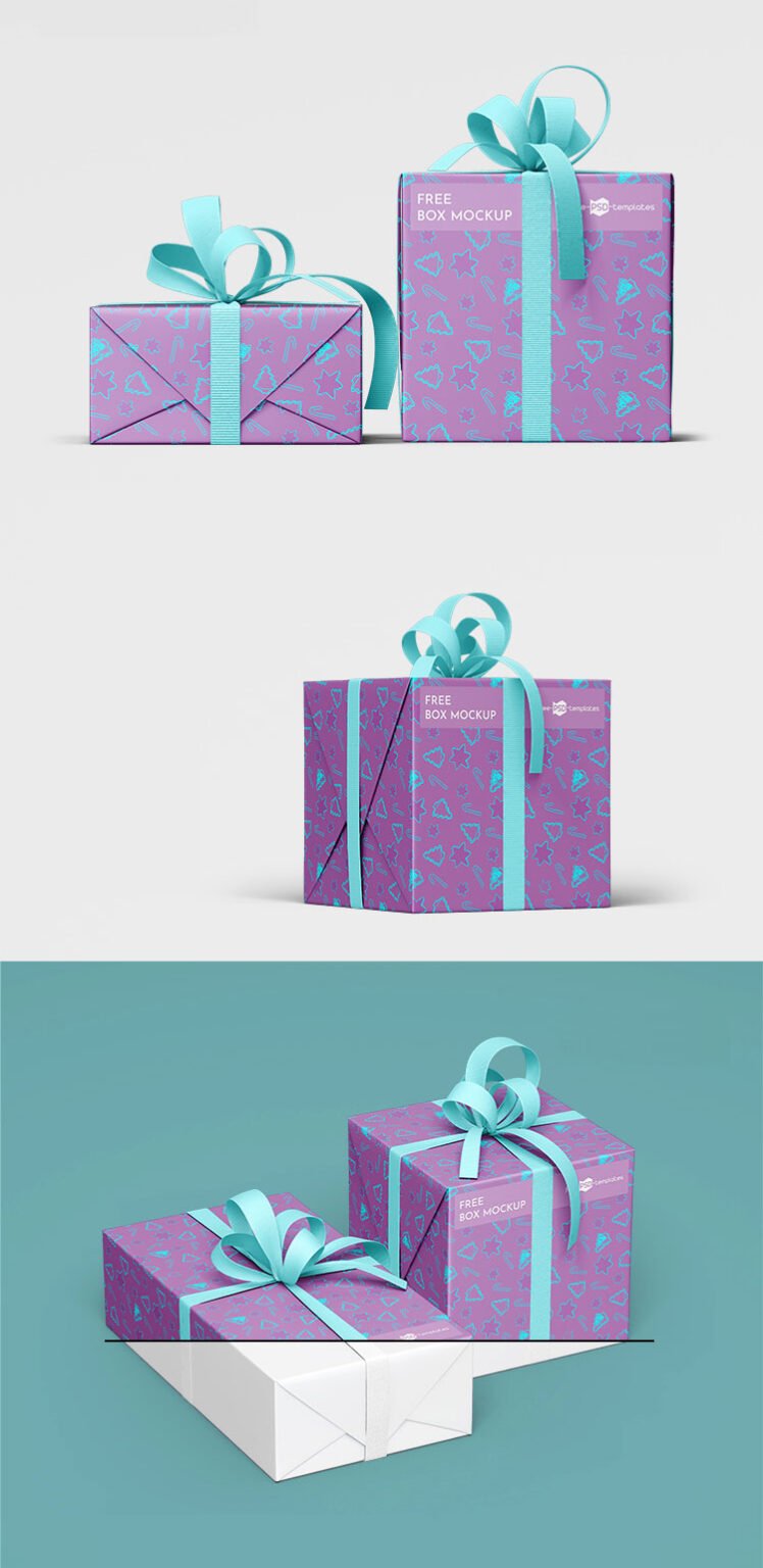 Free Gift Boxes Mockup | Mockuptree