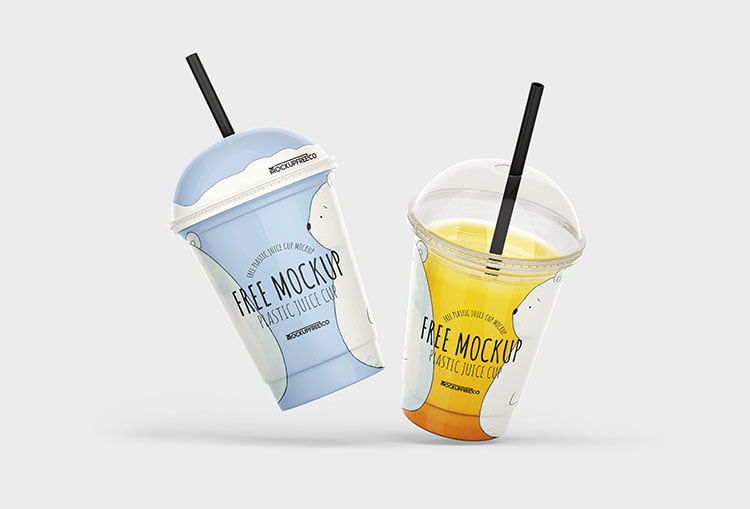 Free Plastic Juice Cup Mockup