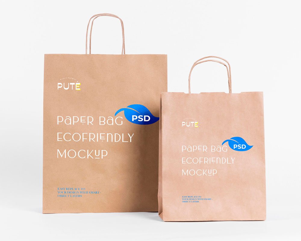 Free Eco Paper Bag Mockup