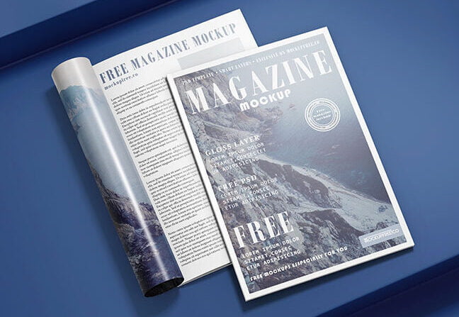 magazine cover mockup psd