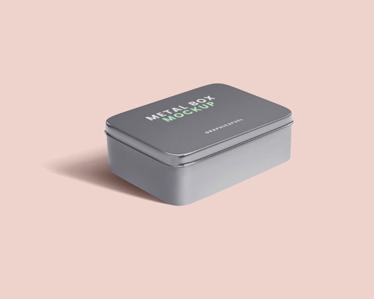 Free Metal Box Mockup PSD