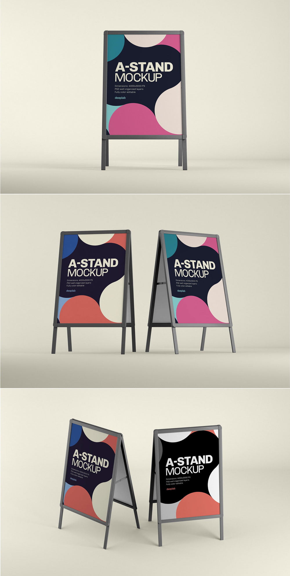 Free Advertising A-Stand Mockup