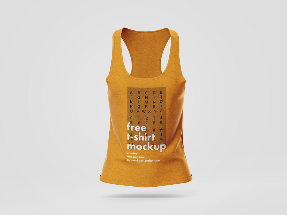 Free Women Sleeveless T-shirt Mockup