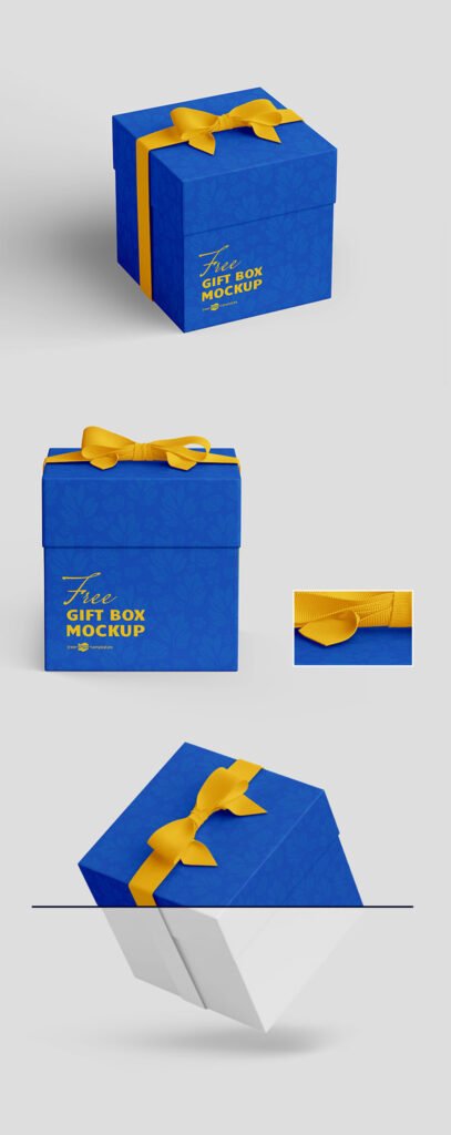 Free Square Gift Box Mockup PSD | Mockuptree