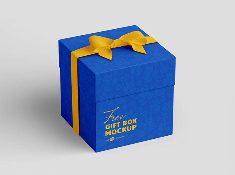 Free Square Gift Box Mockup PSD | Mockuptree
