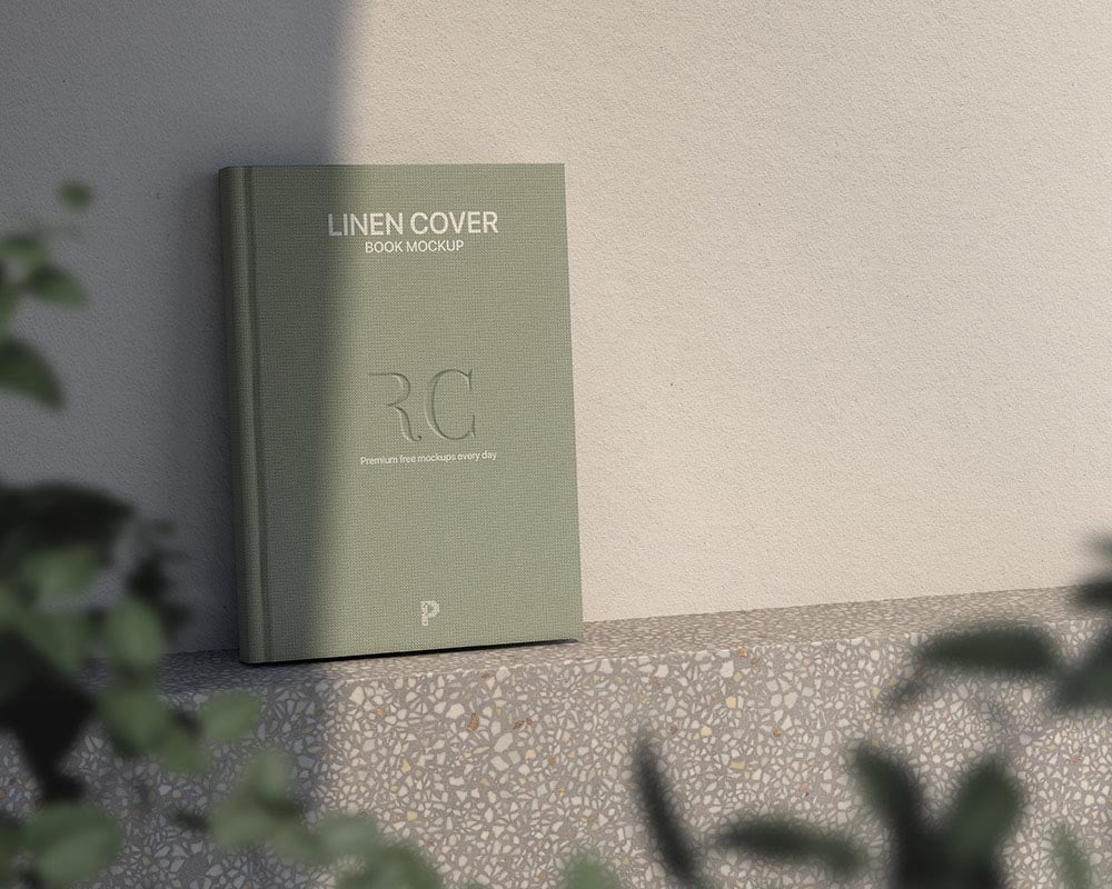Free Linen Book Mockup