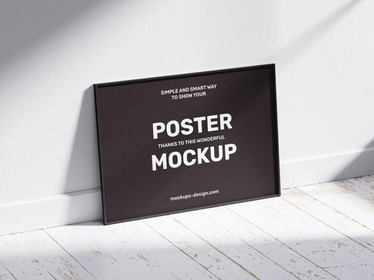 Free Horizontal Poster Frame Mockup PSD | Mockuptree