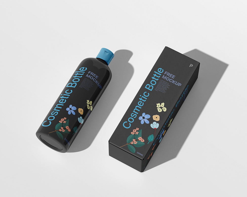 Bottle & Box Cosmetic Mockup
