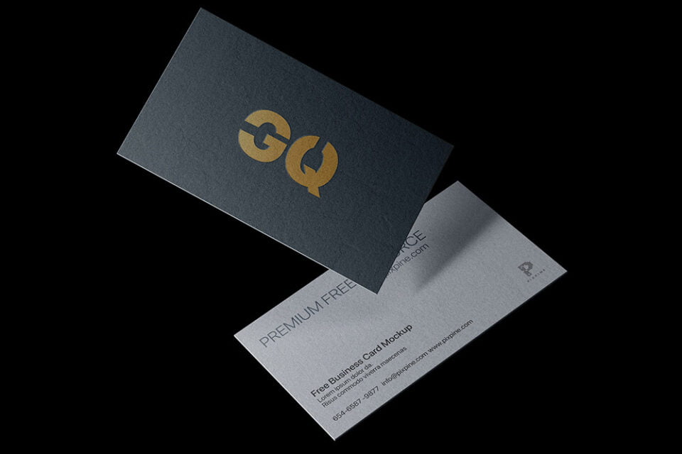 Premium PSD  Textured business card paper mock-up