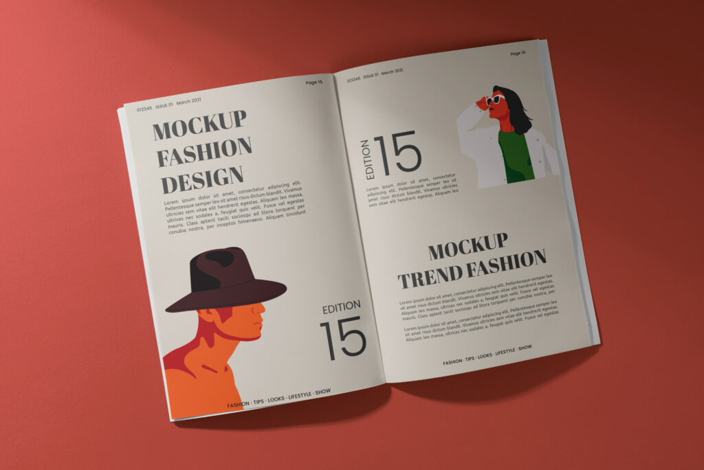 Free Opened Magazine Mockup PSD