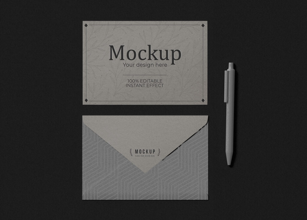 Free Invitation Card & Envelope Mockup | Mockuptree