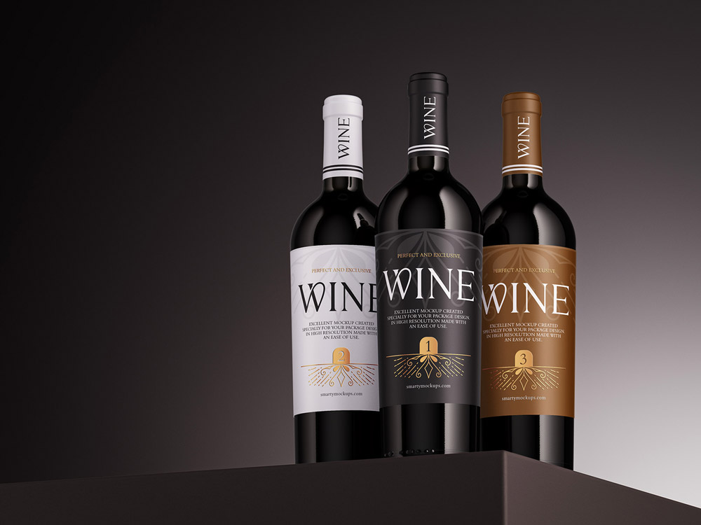 Free Wine Bottle Mockup
