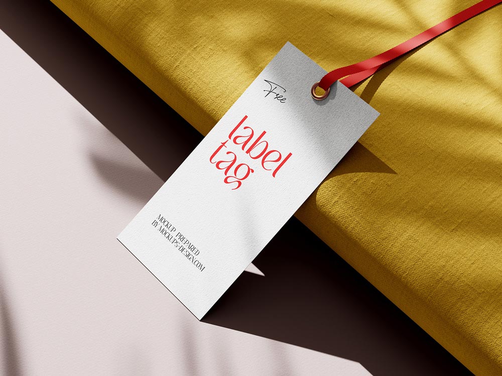 Free Rectangle Label Tag Mockup