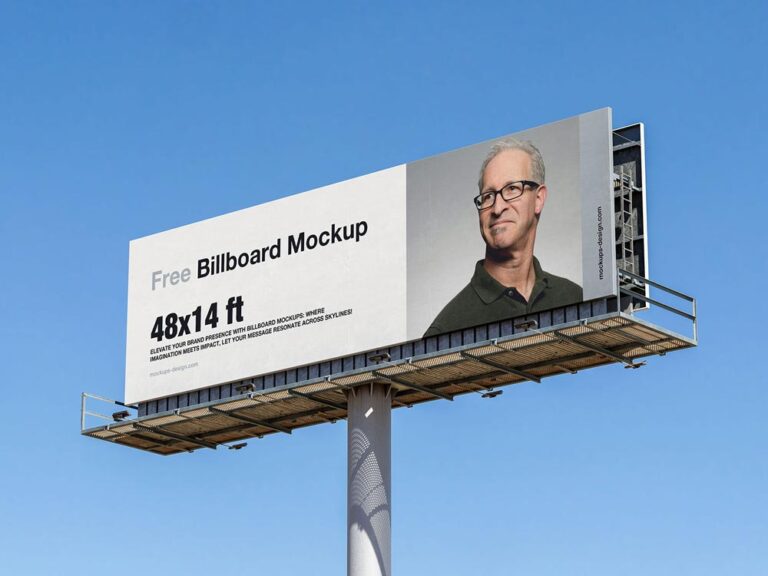 Smart Design Presentation Folder Free Wide Billboard Mockup | Mockuptree