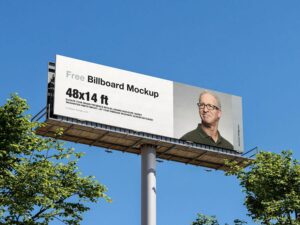 Smart Design Presentation Folder Free Wide Billboard Mockup | Mockuptree