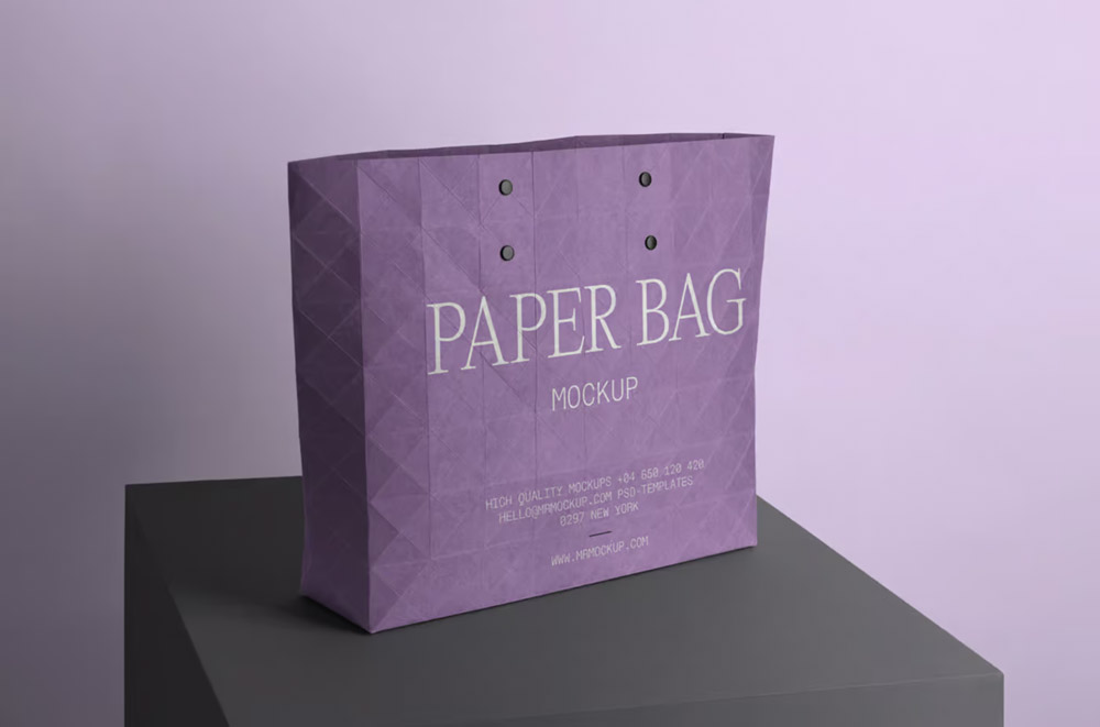 Free Big Paper shopping Bag Mockup