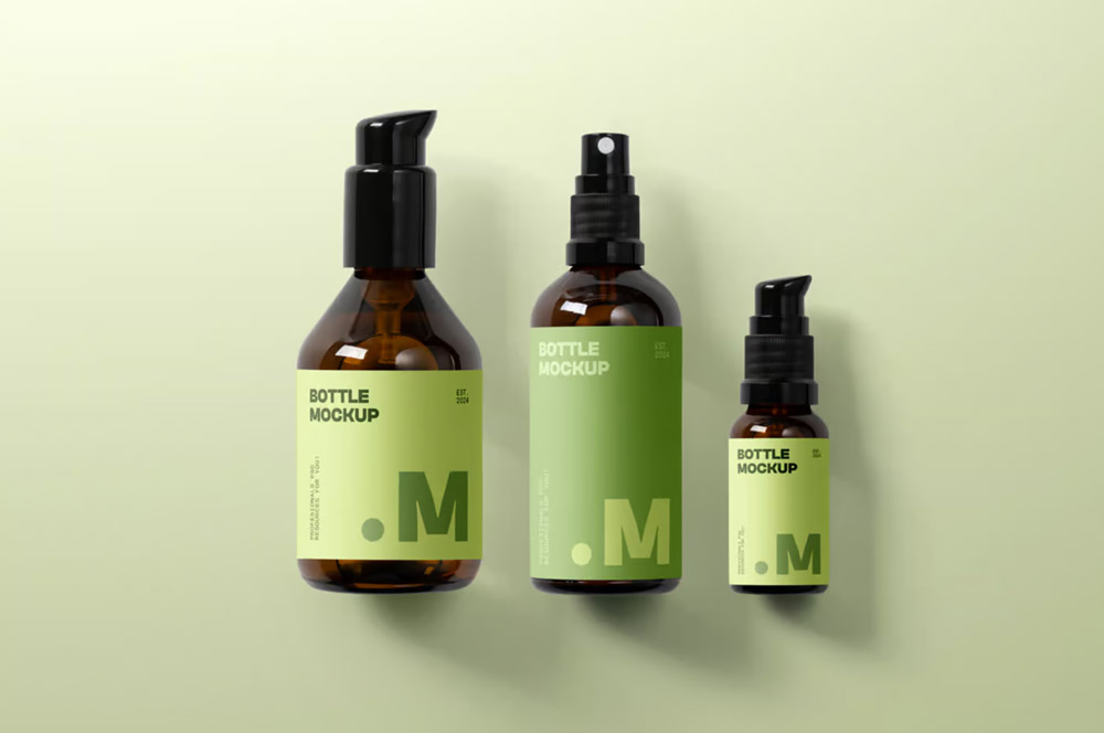 Free Cosmetics Pump Bottle Mockup