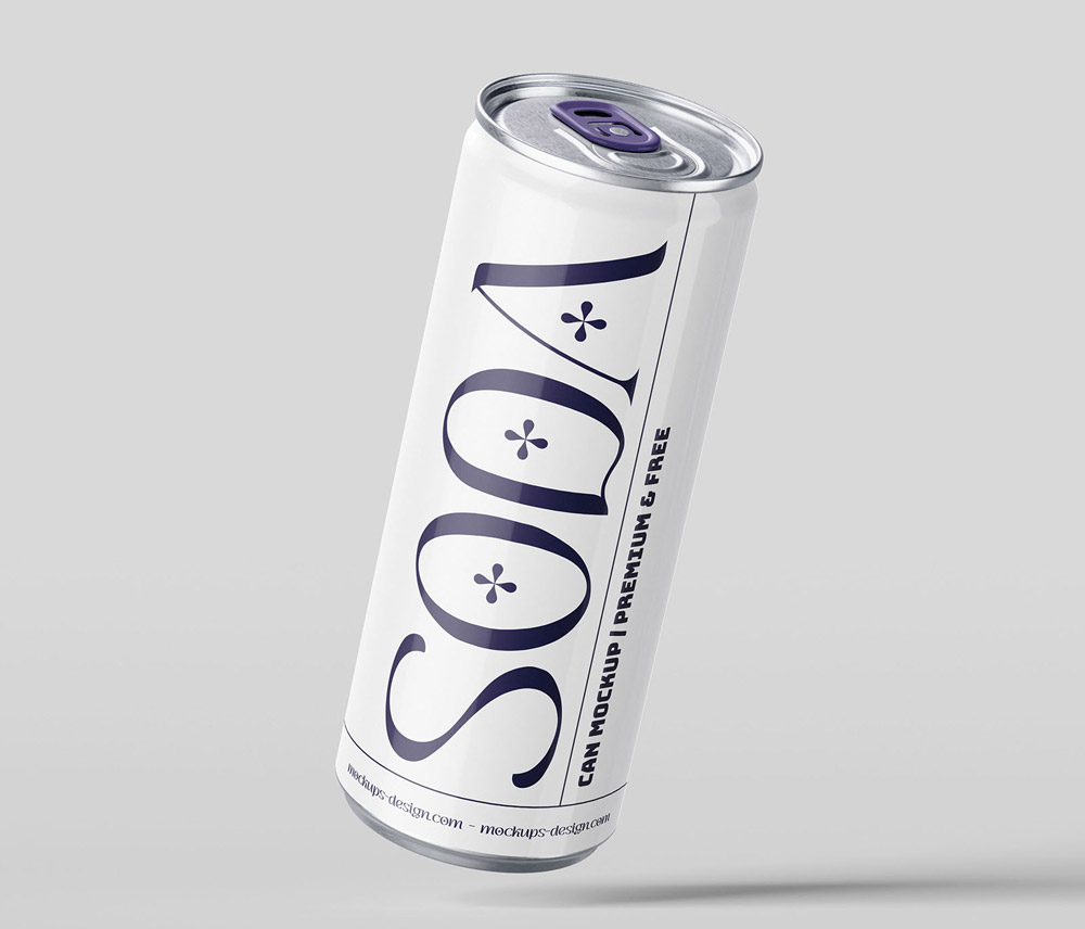 Free Soda Tin Beverage Can Mockup