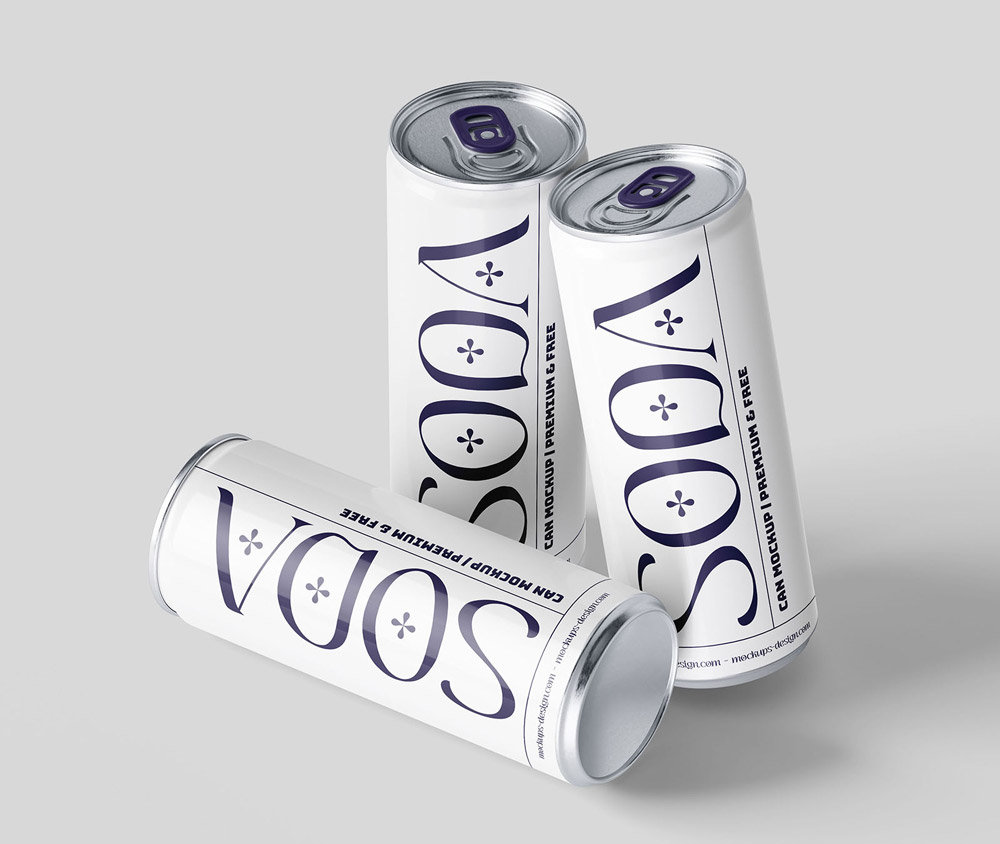 Free Soda Tin Beverage Can Mockup