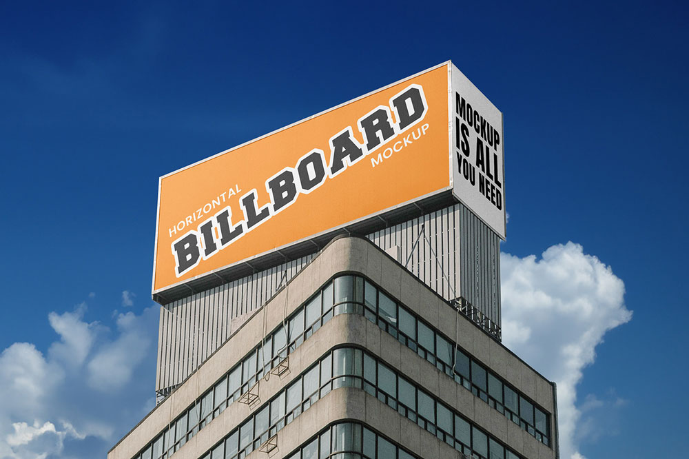 Free Tall Building Billboard Mockup